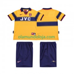 Camisola Arsenal 1997 Retro Criança Equipamento Segundo 1999 Manga Curta